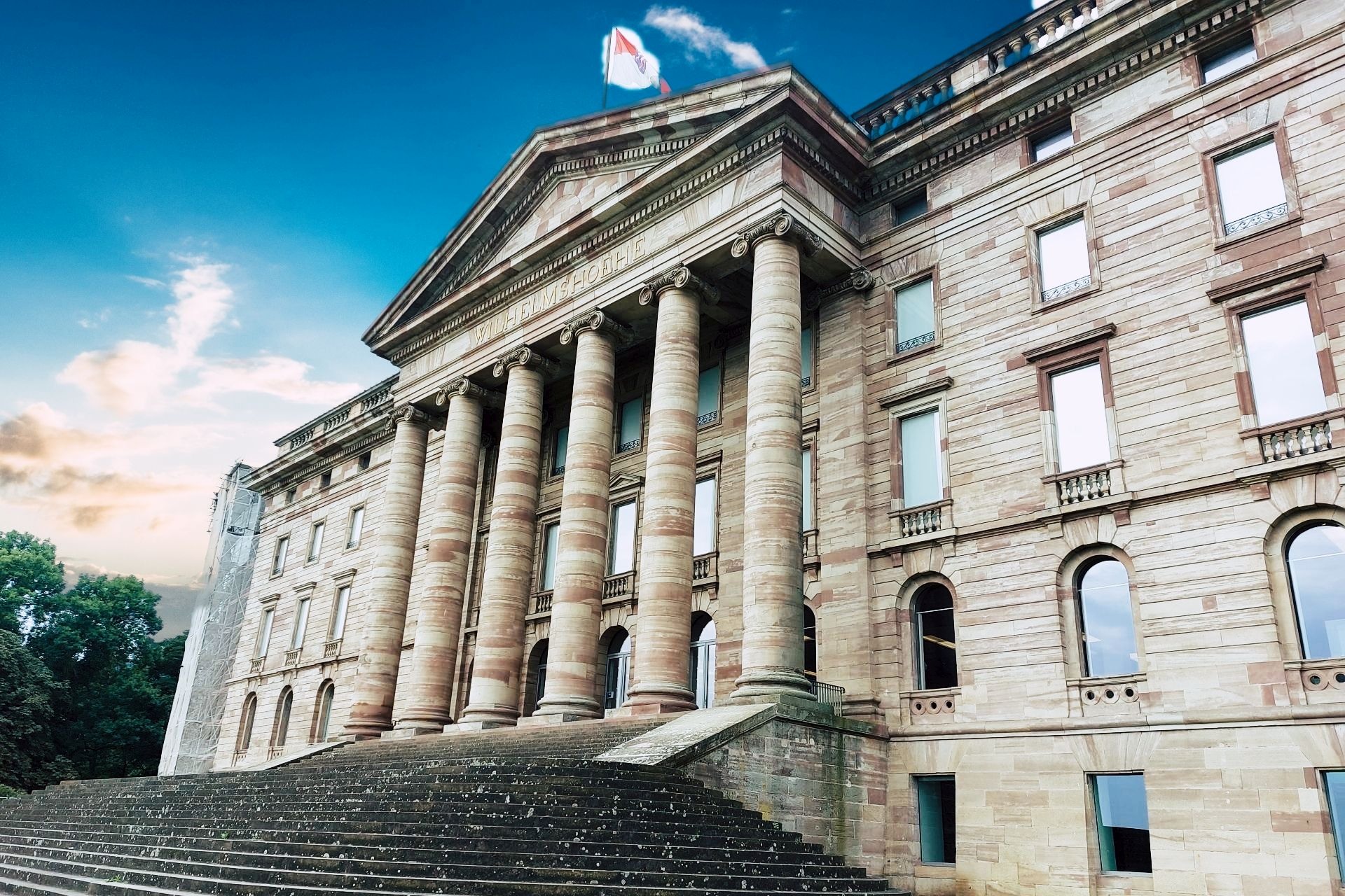 Foto: Schloss Wilhelmshöhe im Bergpark Wilhelmshöhe in Kassel-Bad Wilhelmshöhe