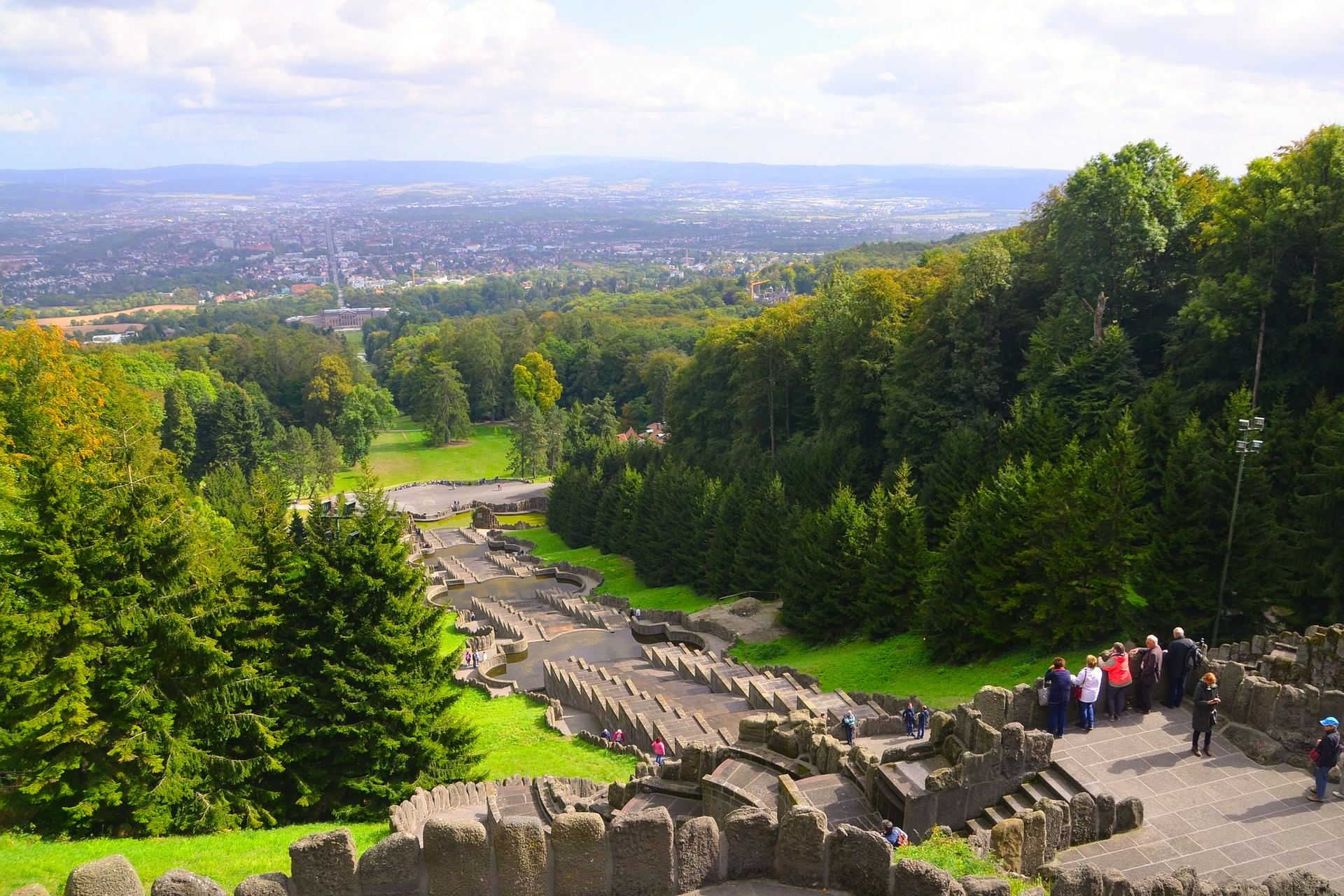 Foto: Die Wasserspiele im Bergpark Wilhelmshöhe in Kassel-Bad Wilhelmshöhe